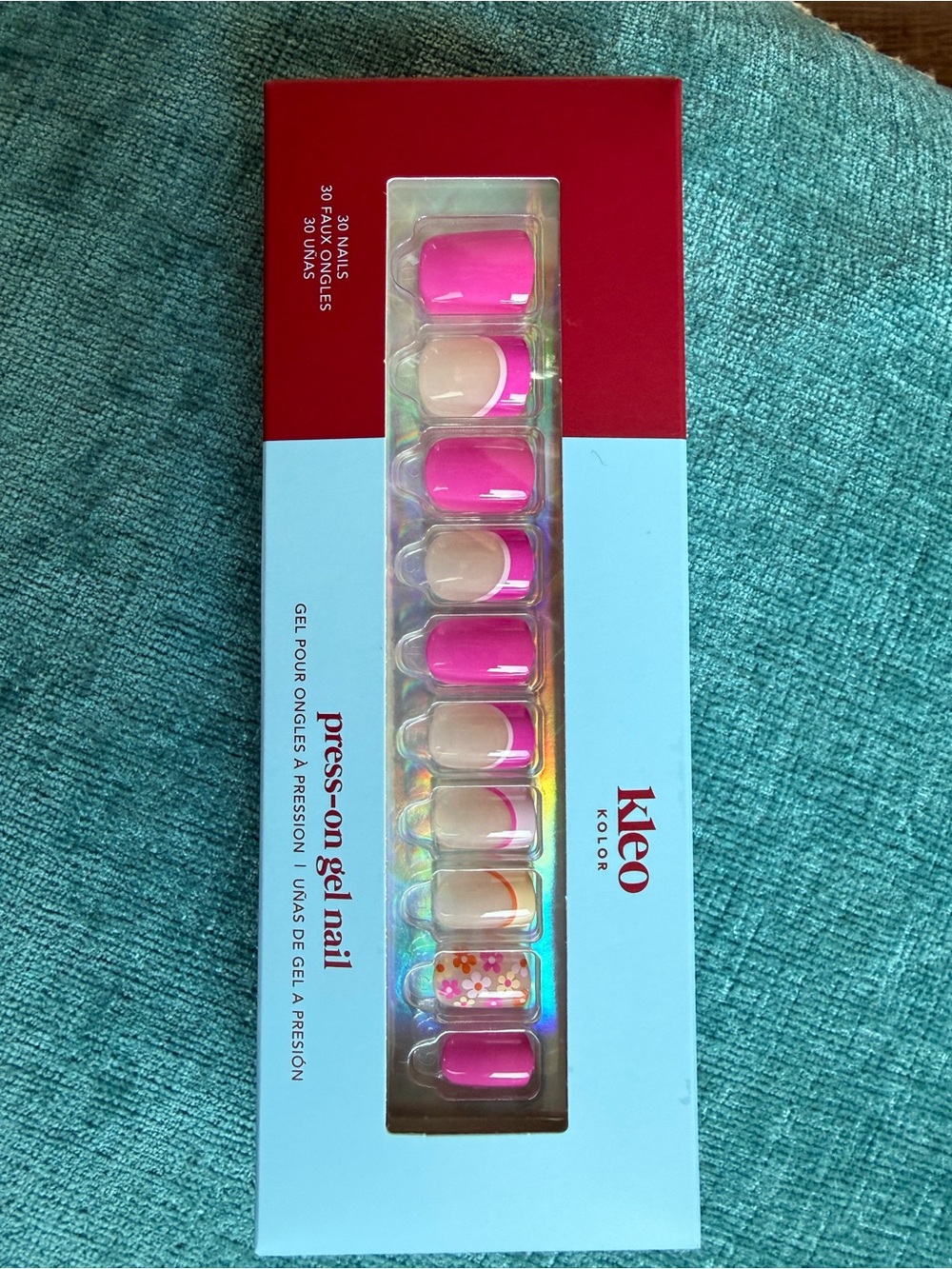 Kleo Kolor Pink Press-On Gel Nails - 30 Pack